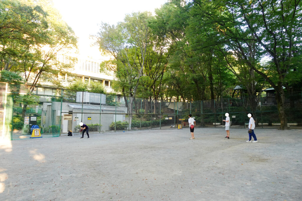 新宿中央公園_壁当ての様子